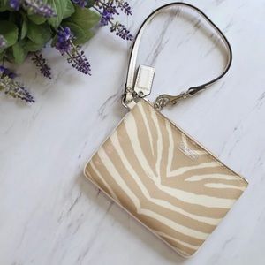 Coach white x beige Wristlet